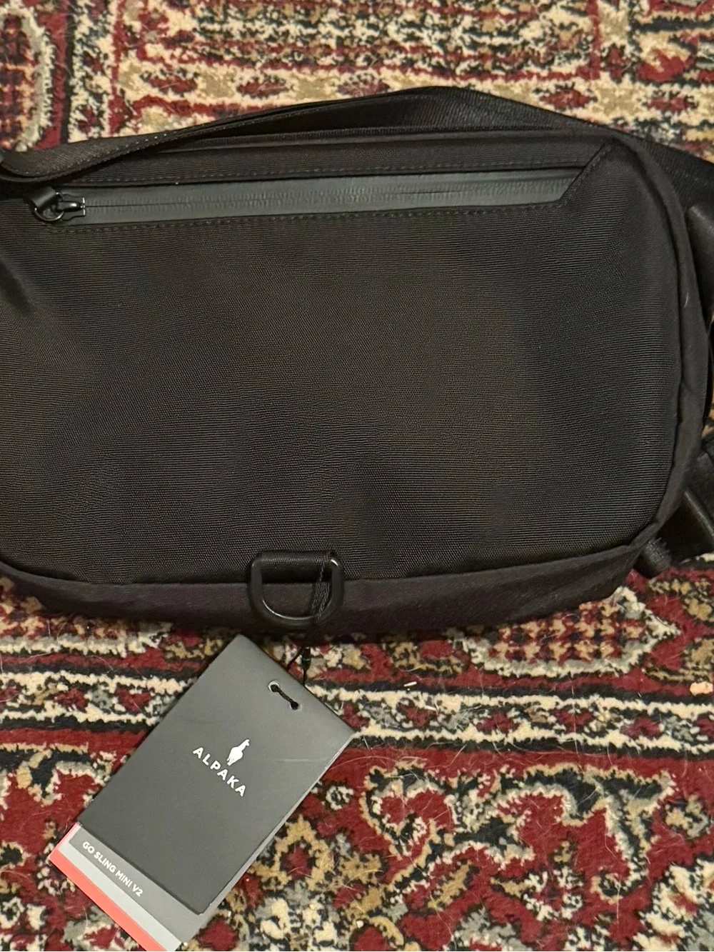 Alpaka Go Sling Mini V2 Black Crossbody Messenger Bag for Men